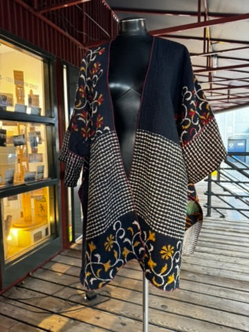 Vintage Cotton Kantha Jacket reversible - RUVC9616