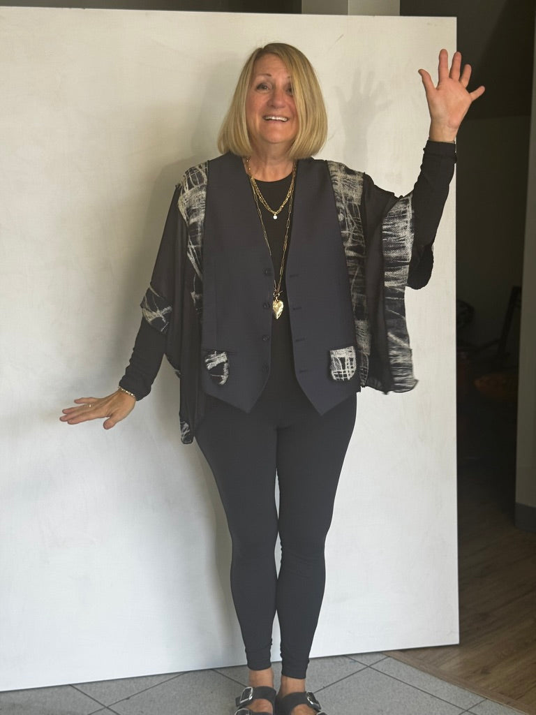 RECYCLED MIXED FABRICS JACKET - JARM204