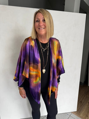 SILK TRIANGLED RUANA - TRS718