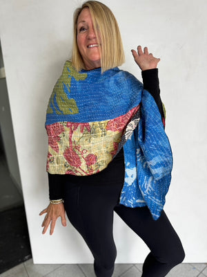 VINTAGE COTTON KANTHA RUANA REVERSIBLE - JAVC1111