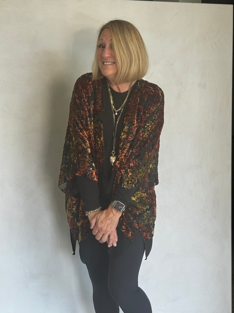 TEXTURED BURN OUT VELVET JACKET - JAS112