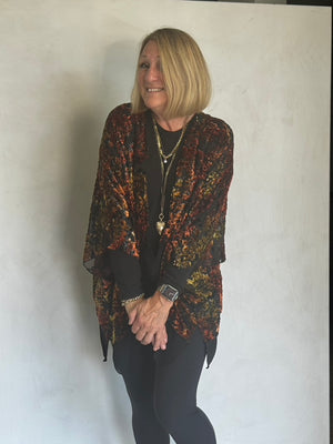 TEXTURED BURN OUT VELVET JACKET - JAS112