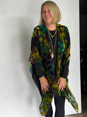SILK VELVET BURNOUT RUANA - RUS11123