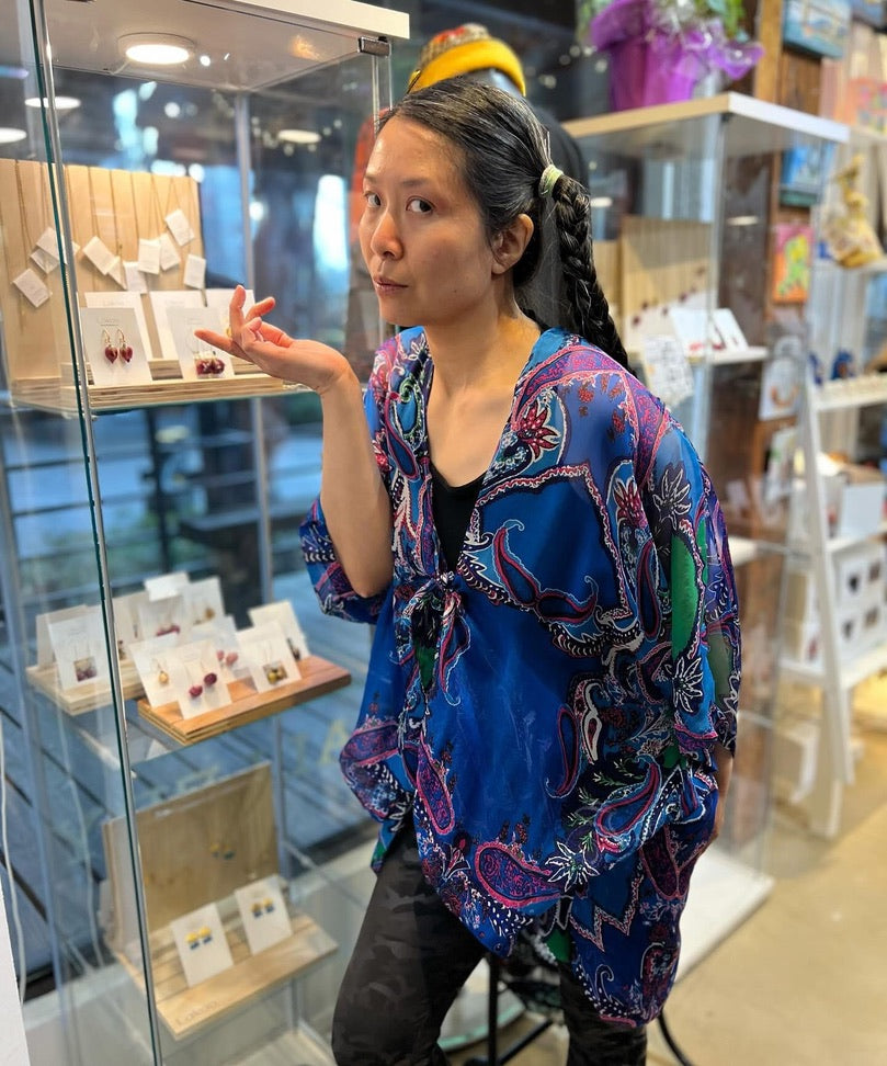SILK JACKET - BEST TIED AT FRONT AND PETITE WOMAN - JAS323