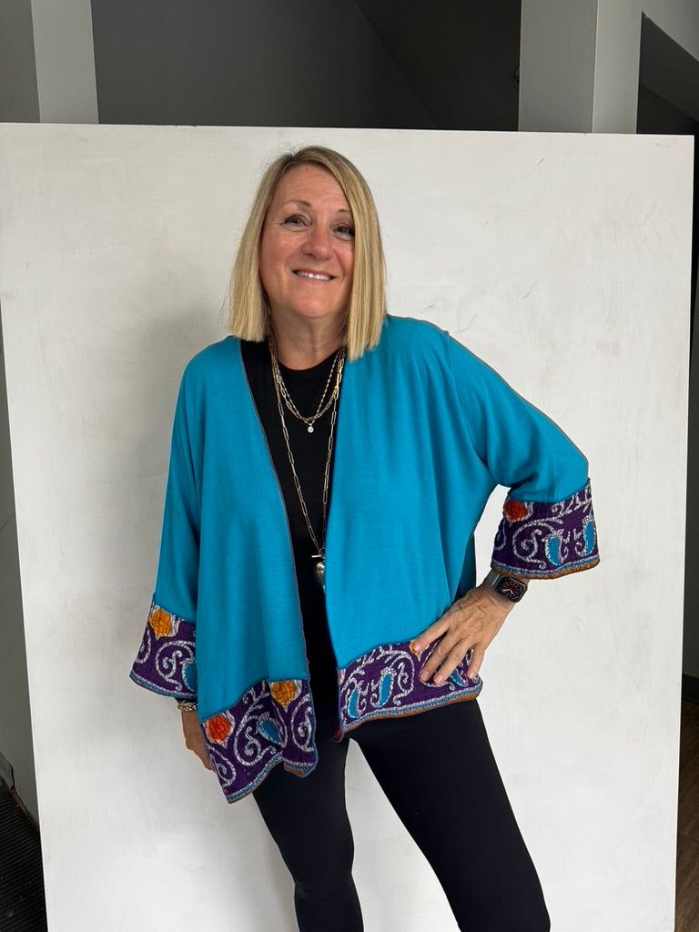 Linen/Viscose Jacket with Vintage Cotton trim - JALVC663