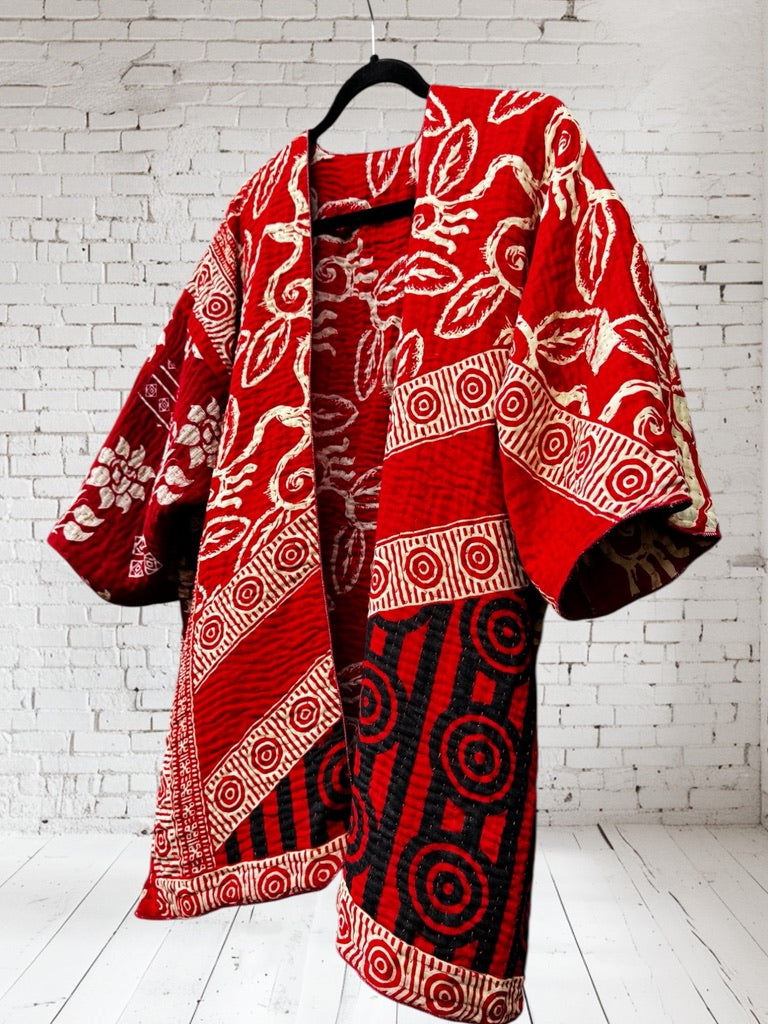 Vintage Cotton Kantha Jacket - One Size - JAVC9614