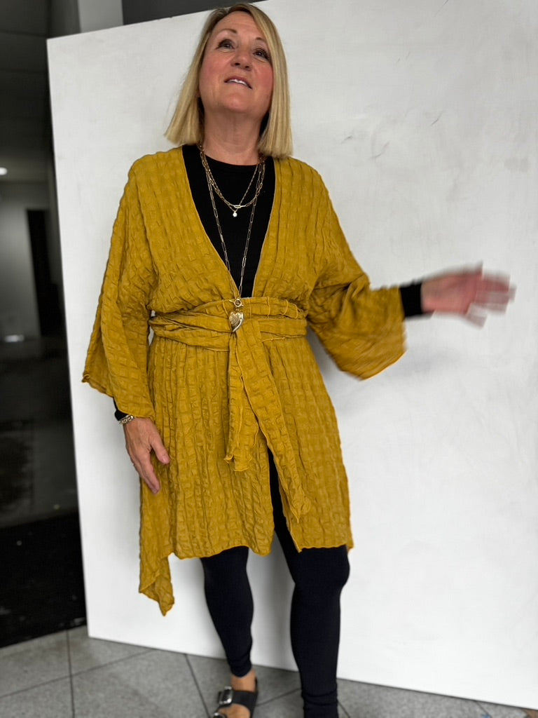 Cotton Jacket with belt/scart - JAC370