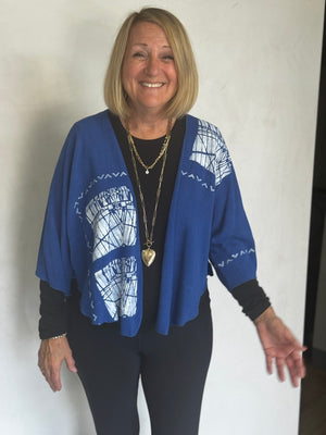 LINEN/VISCOSE HAND PAINTED JACKET - JALV2399
