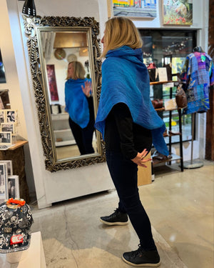 Big sleeved Linen Jacket - turn into a poncho! - JAL11127