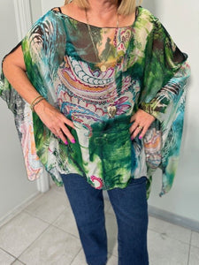 Silk Poncho - POS154