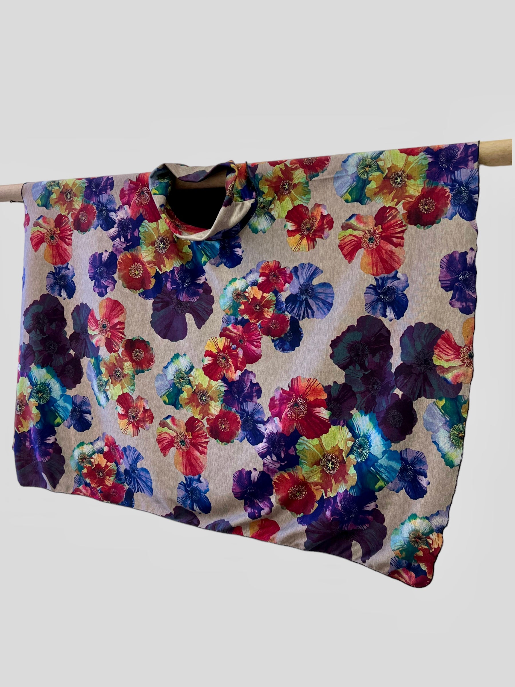 Flower poncho with collar - PORP55
